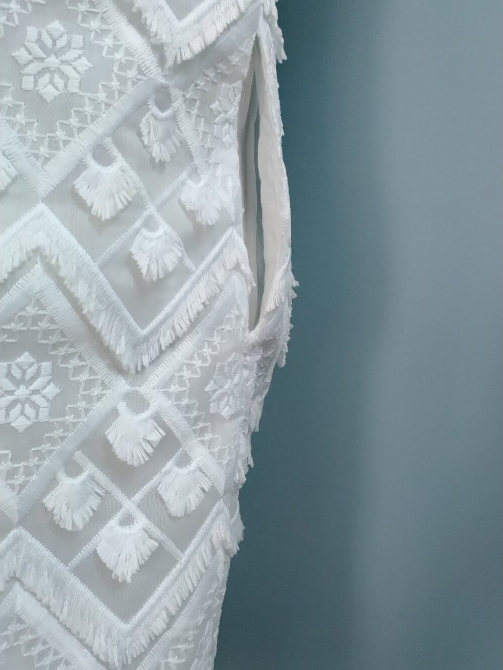 Banana Republic Embroidered Fringe Polo Collar Shift Dress XS P - Picture 6 of 10